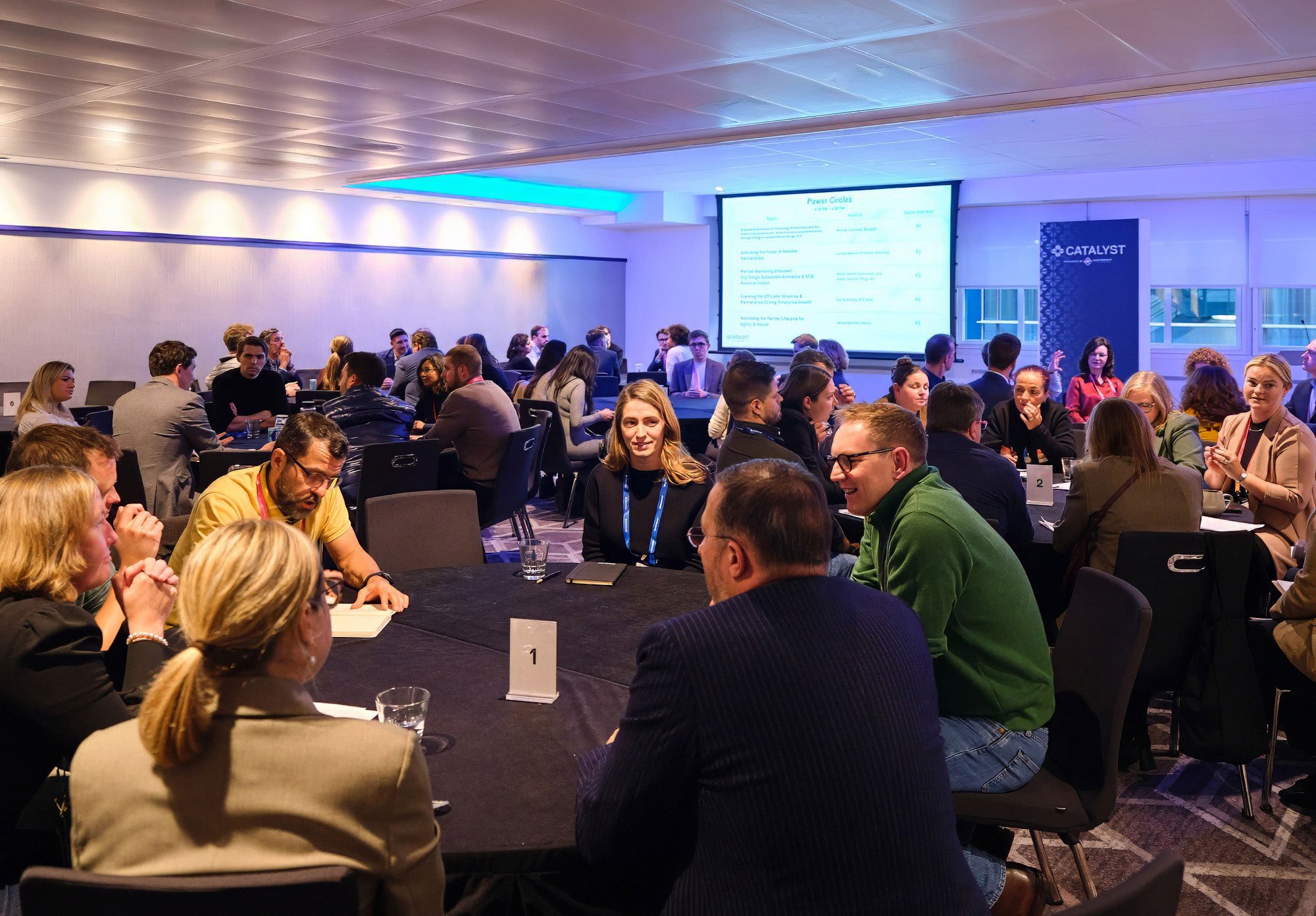 A table at a conference
