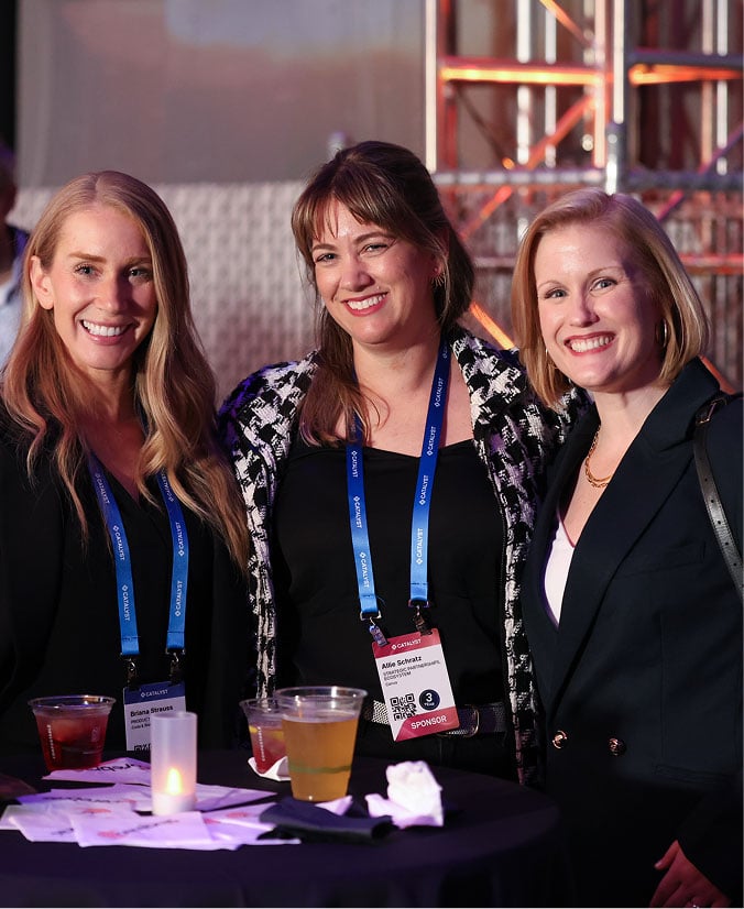 Happy attendees at a party